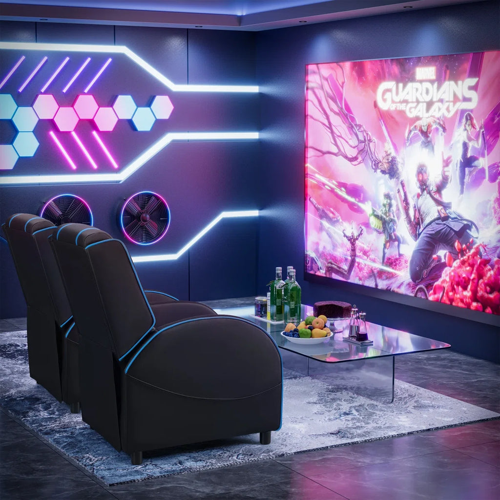 Volvor Faux Leather PC & Racing Game Chair with RGB LED Lights and Massage Lumbar Support