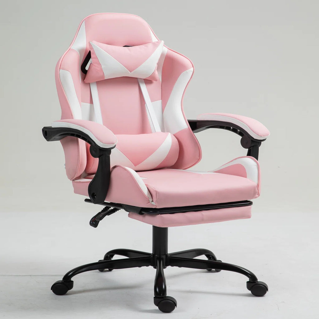 Volvor Knoble Adjustable Reclining Ergonomic Faux Leather Swiveling PC & Racing Game Chair with Footrest