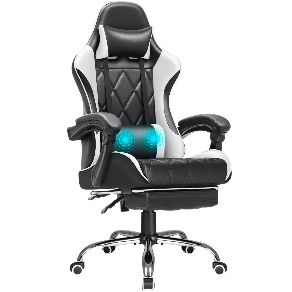 Volvor  Reclining Ergonomic Faux Leather Swiveling PC & Racing Game Chair with Footrest