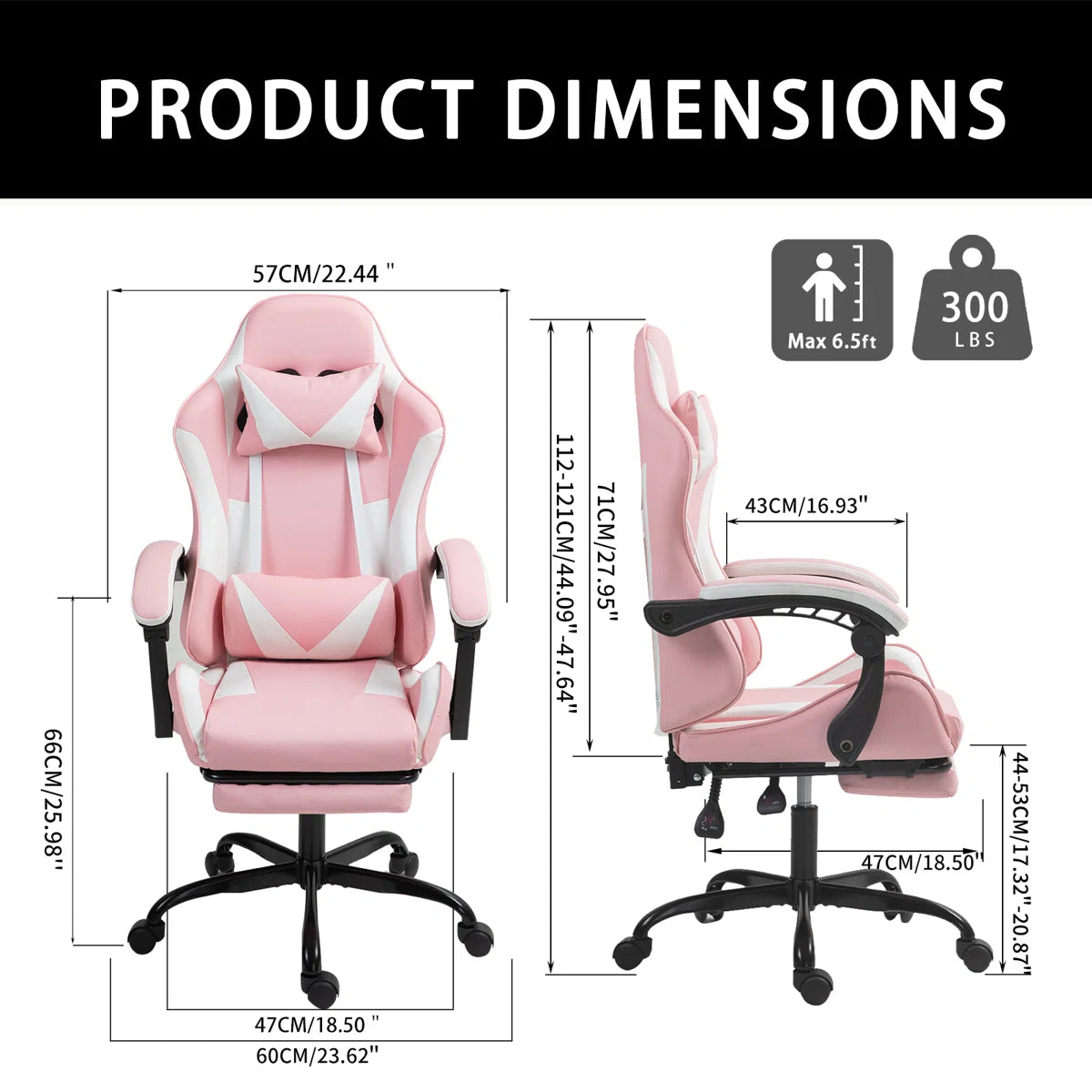 Volvor Knoble Adjustable Reclining Ergonomic Faux Leather Swiveling PC & Racing Game Chair with Footrest