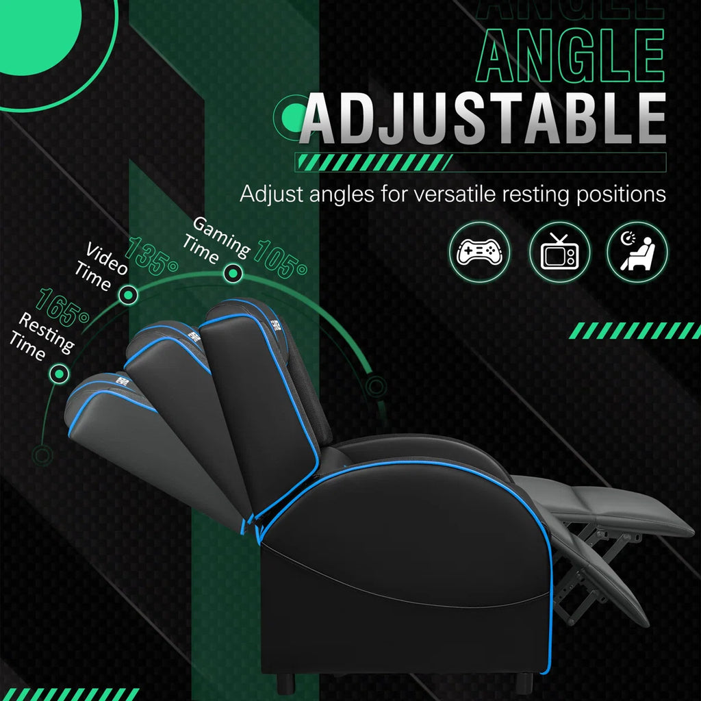 Volvor Faux Leather PC & Racing Game Chair with RGB LED Lights and Massage Lumbar Support