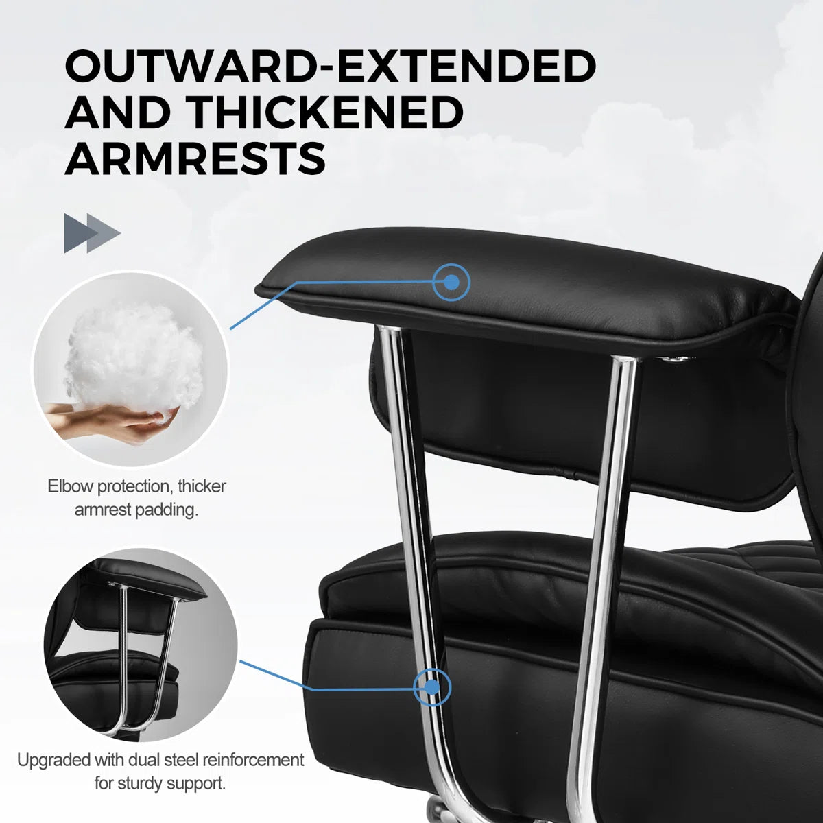 Volvor Big And Tall Gaming Chair With Pocket Spring Lumbar Support, Ergonomic Office Chair With Footrest, Executive Desk Chair With Outward Fixed Soft Armrests, Computer Chair With High Back